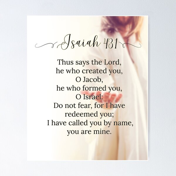 Item preview, Isaiah 43:1 Bible Verse Art – Christian art Decor designed and sold by Ave Imprints.