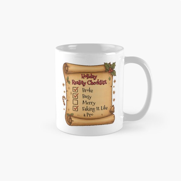 Item preview, Holiday Reality Checklist Funny Christmas Design T-Shirt designed and sold by MandalynnInk.
