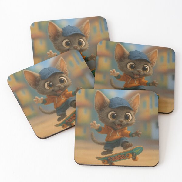Item preview, Skater Devon Rex Cat designed and sold by Sillytoe.