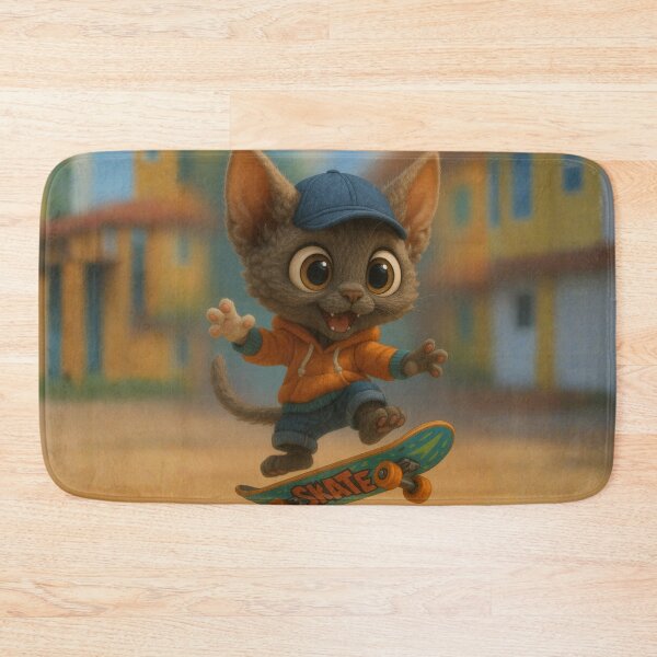 Item preview, Skater Devon Rex Cat designed and sold by Sillytoe.