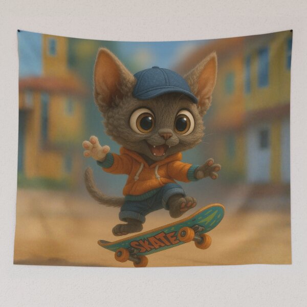 Item preview, Skater Devon Rex Cat designed and sold by Sillytoe.