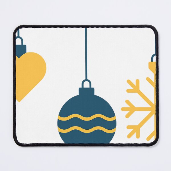 Item preview, Minimalist Blue Gold Snowflake Heart Christmas Baubles designed and sold by Lyvion design.