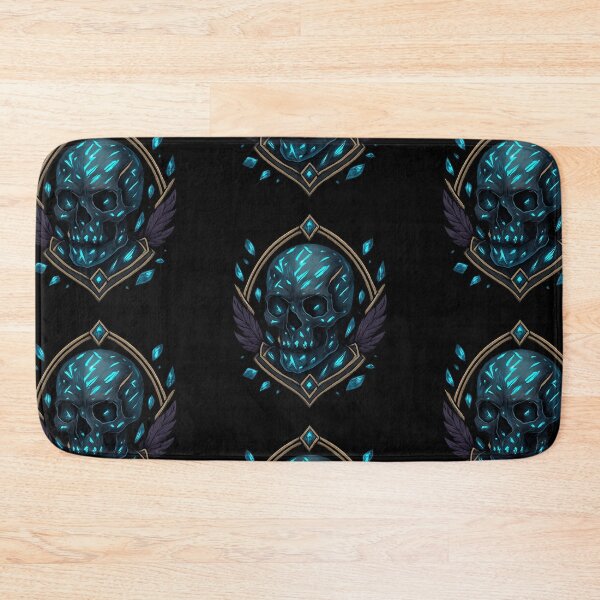 Item preview, Crystal blue skull with wings and gems designed and sold by LaNadaYFundante.