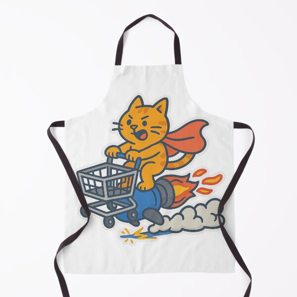Item preview, Rocket Shopping Cart Cat – Funny Super Cat on Turbo Cart designed and sold by MeowLaugh.