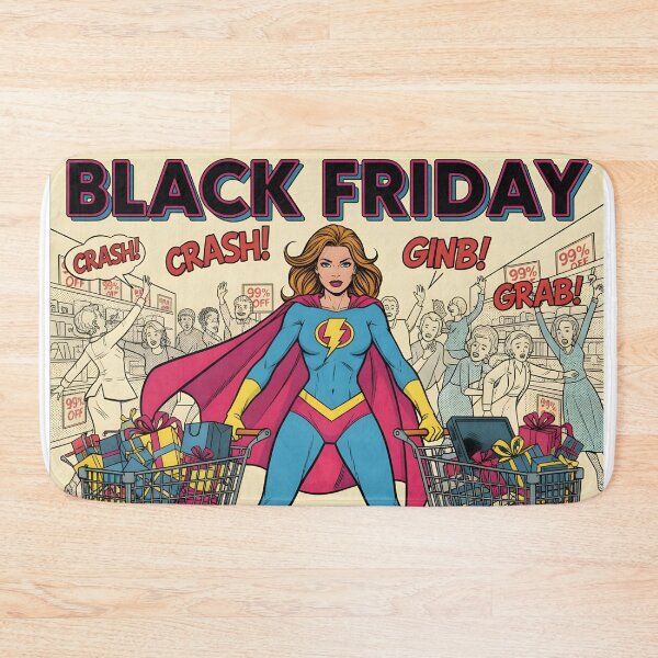 Item preview, Black Friday Super Saver Comic Art | Pop Art Superhero Shopping Sale Design designed and sold by VibranPalette.