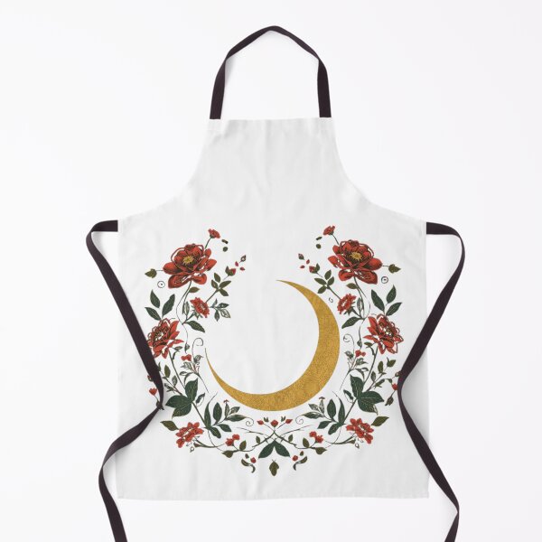 Item preview, Floral Crescent Moon with Red Blooms designed and sold by The Crazy Cat Lady.