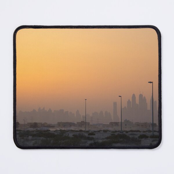 Item preview, Hazy Sunset Over the Dubai Desert Skyline Silhouette designed and sold by Greysline.