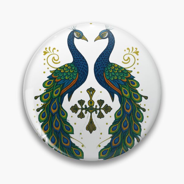 Artikelvorschau, Elegantes Assam-Pfauenmotiv – Traditioneller Kunstdruck mit zwei majestätischen Pfauen entworfen und verkauft von Haus Of K.
