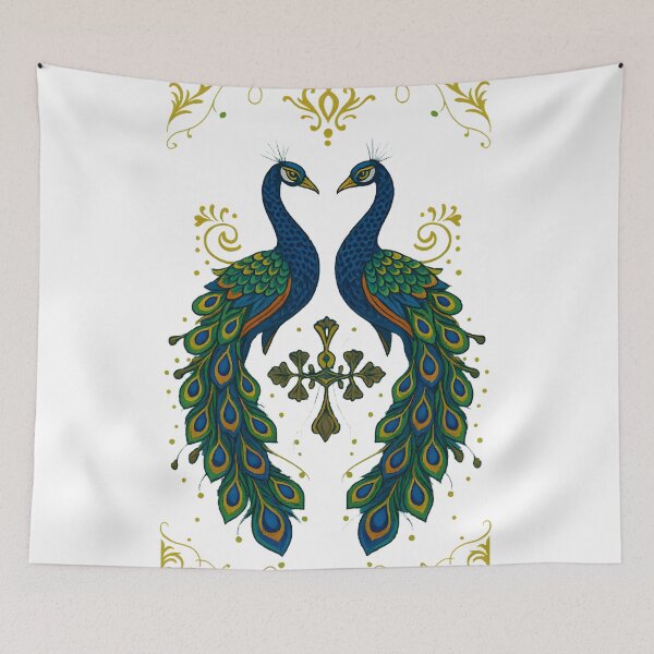 Item preview, Elegant Assam Peacock Design – Traditional Art Print with Two Majestic Peacocks designed and sold by Haus Of K.