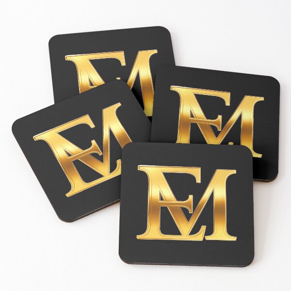 Item preview, EM Monogram – Elegant Golden Yellow Initials on Transparent designed and sold by GuffyGlowVault.