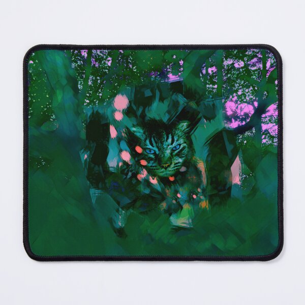 Item preview, MY MAGICAL AUTUMN - CAT IN TREE IN SHADES OF DARK FOREST GREEN, ORANGE AND PINK designed and sold by Most1234.