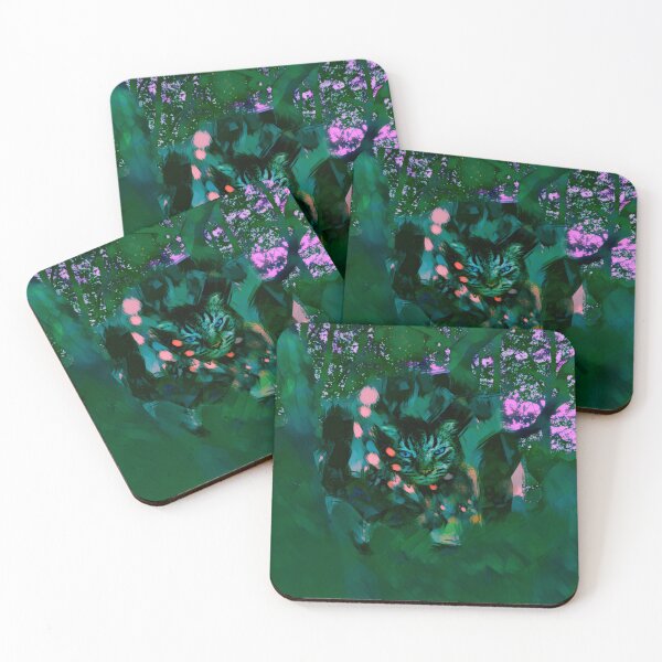 Item preview, MY MAGICAL AUTUMN - CAT IN TREE IN SHADES OF DARK FOREST GREEN, ORANGE AND PINK designed and sold by Most1234.