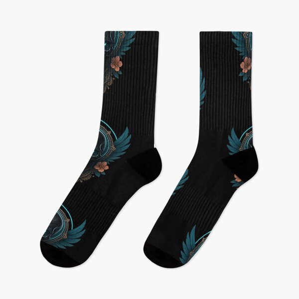 Item preview, Black winged skull with teal halo designed and sold by LaNadaYFundante.