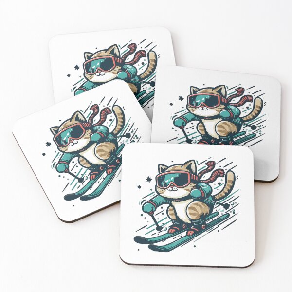 Item preview, Skiing Funny Cat designed and sold by raylie-mcalpin.