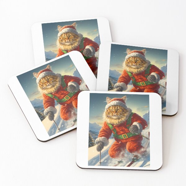 Item preview, Cool Adventurous Cat Skiing In The Mountains. designed and sold by raylie-mcalpin.