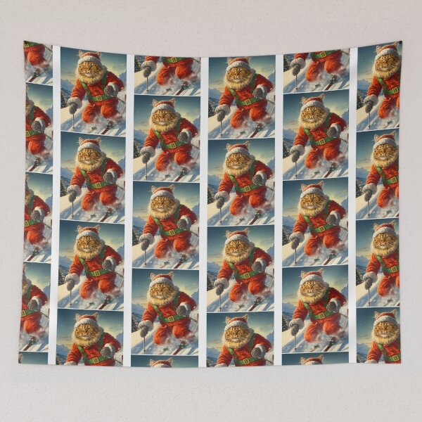 Item preview, Cool Adventurous Cat Skiing In The Mountains. designed and sold by raylie-mcalpin.