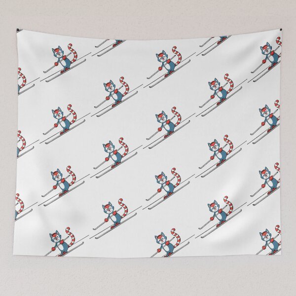 Item preview, Playful Cat Using Candy Canes As Skis designed and sold by raylie-mcalpin.