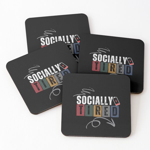 Item preview, Socially Tired – Introvert Aesthetic Quote designed and sold by CielaNoir.