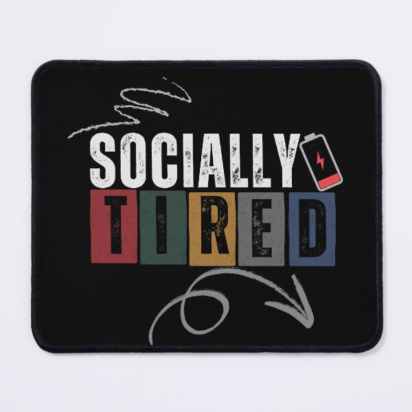 Item preview, Socially Tired – Introvert Aesthetic Quote designed and sold by CielaNoir.