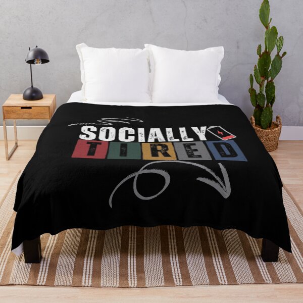 Item preview, Socially Tired – Introvert Aesthetic Quote designed and sold by CielaNoir.