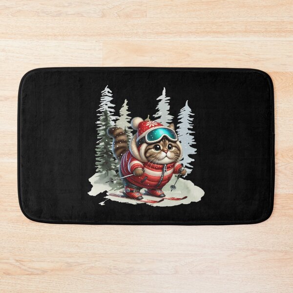 Item preview, Cute Cat T-Shirt Skiing For Men Women designed and sold by raylie-mcalpin.