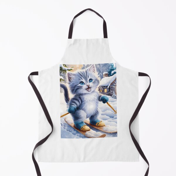 Item preview, A Cute Gray Kitten Is Cross-Country Skiing designed and sold by raylie-mcalpin.