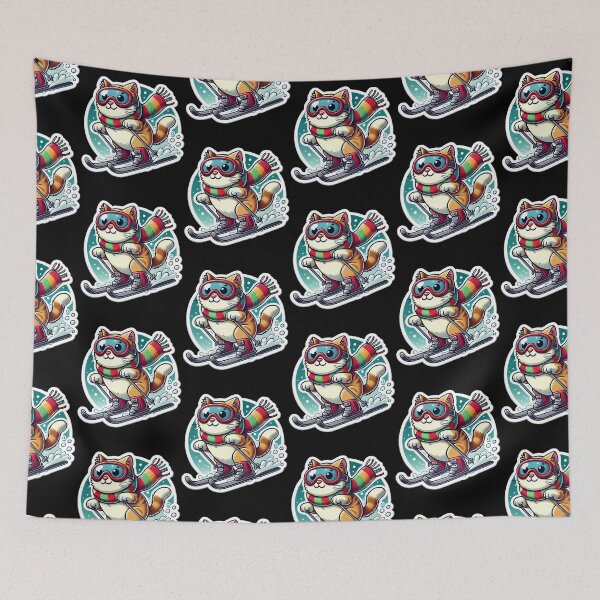 Item preview, Cat On Skis designed and sold by raylie-mcalpin.