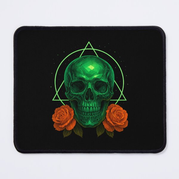 Item preview, Emerald skull with neon triangle designed and sold by LaNadaYFundante.
