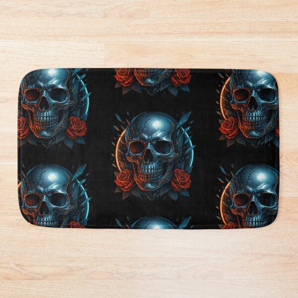Item preview, Metal skull with roses and shards designed and sold by LaNadaYFundante.