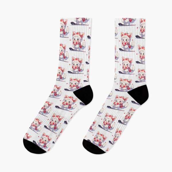 Item preview, Cute Kawaii Happy Kitty Christmas Cat On A Snowboard designed and sold by raylie-mcalpin.