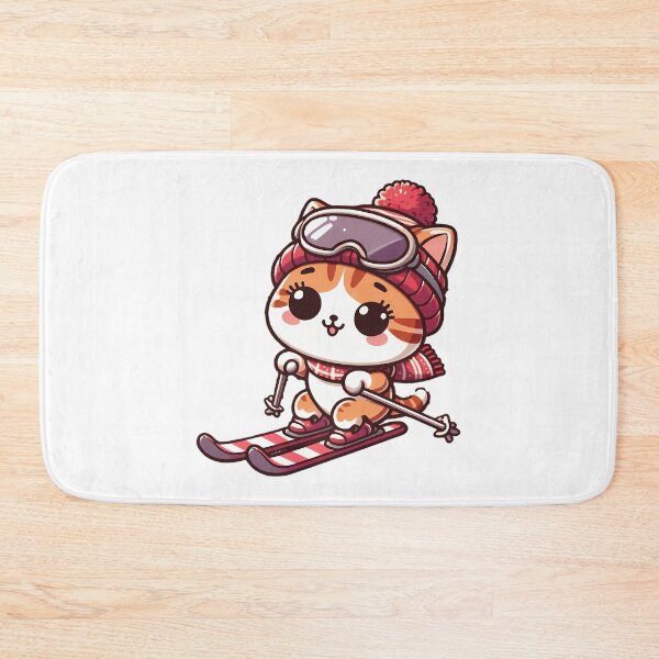 Item preview, Funny Cat Skiing Snow designed and sold by raylie-mcalpin.