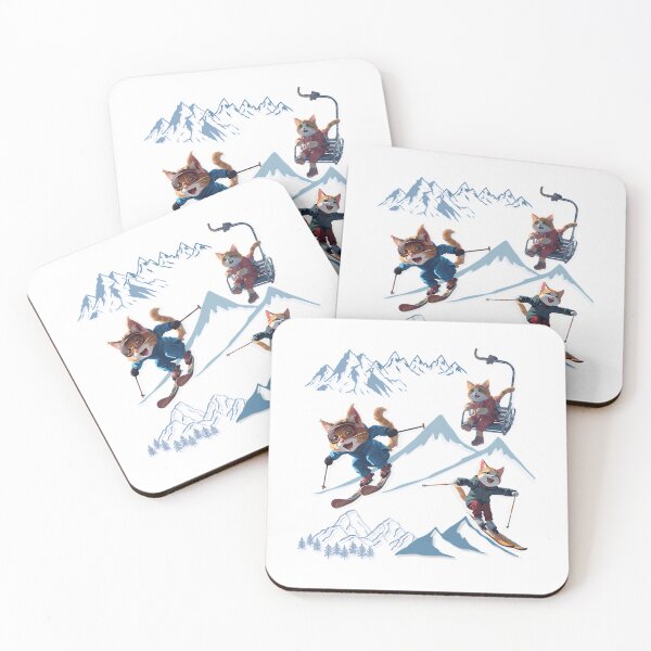 Item preview, Happy Cats On Ski Adventure designed and sold by raylie-mcalpin.