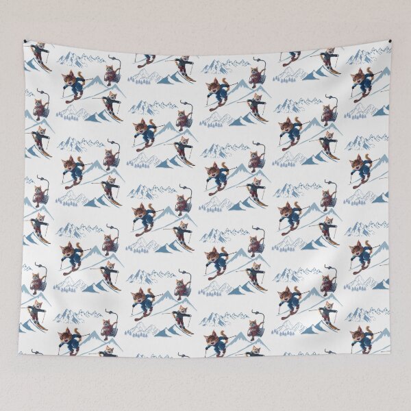 Item preview, Happy Cats On Ski Adventure designed and sold by raylie-mcalpin.