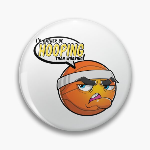 Item preview, Basketball - Ball Head Cartoon I'd rather be Hooping than Working designed and sold by DesignLacco.