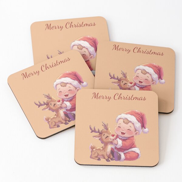 Item preview, Baby Santa & baby Rudolph designed and sold by Pastel & Neon art store.