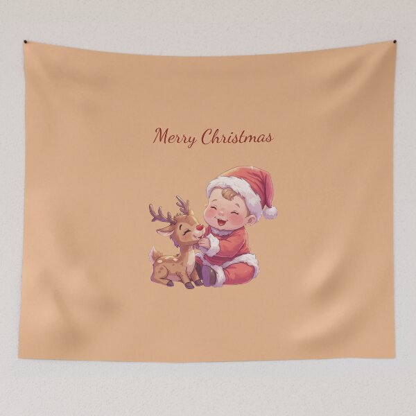 Artikelvorschau, Baby-Weihnachtsmann und Baby-Rudolph entworfen und verkauft von Pastel & Neon art store.