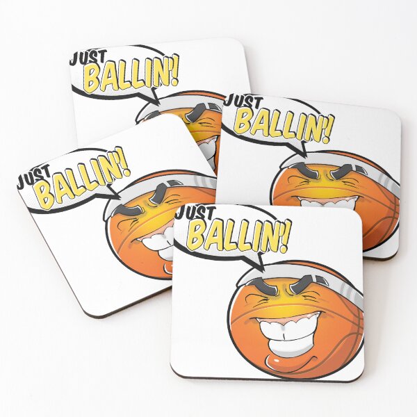 Item preview, Basketball - Ball Head Cartoon Happy Just Ballin' designed and sold by DesignLacco.