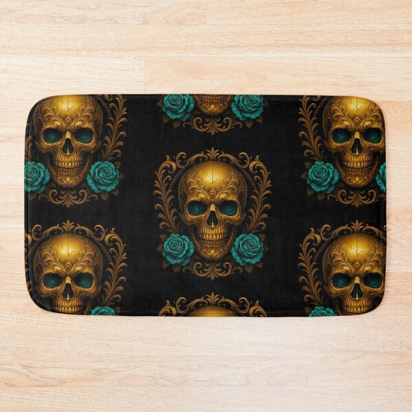Item preview, Framed golden skull with two roses designed and sold by LaNadaYFundante.