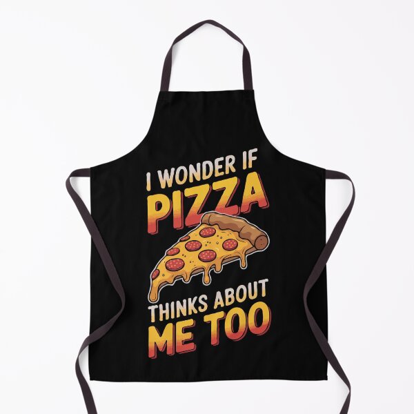 Item preview, Funny Pizza Lover Quote – “I Wonder If Pizza Thinks About Me Too” – Cute Cheesy Food Humor Design for Foodies designed and sold by BrainBubbleArt.