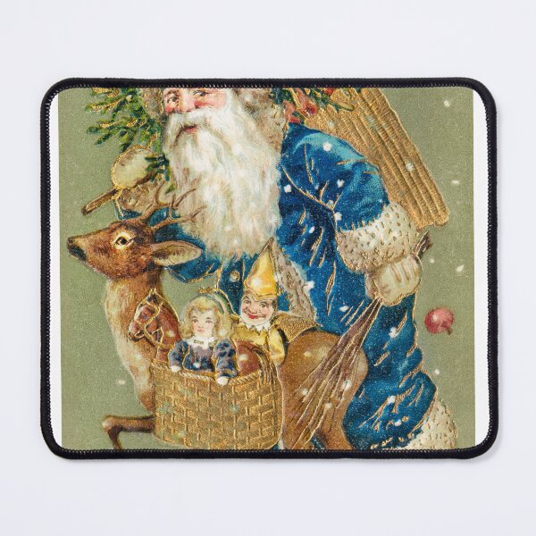 Item preview, Vintage Blue Santa Christmas Illustration designed and sold by SoftBloom Art.