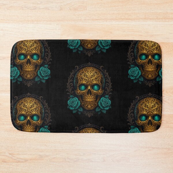 Item preview, Classic golden skull with dark frame designed and sold by LaNadaYFundante.