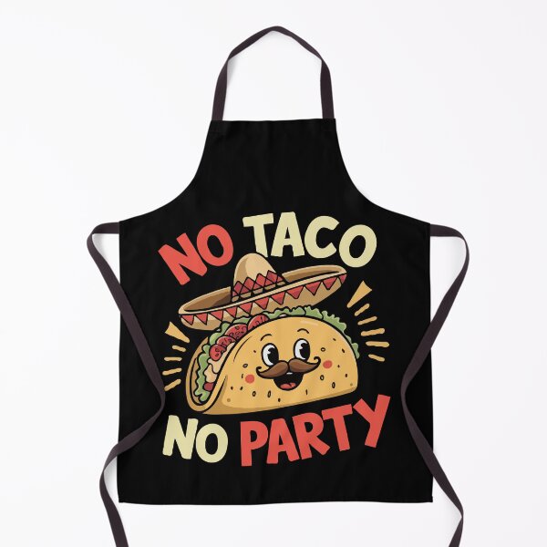 Item preview, No Taco No Party – Cute Taco Character With Sombrero - Funny Mexican Food Lover Design - Taco Tuesday Fiesta Artwork designed and sold by BrainBubbleArt.