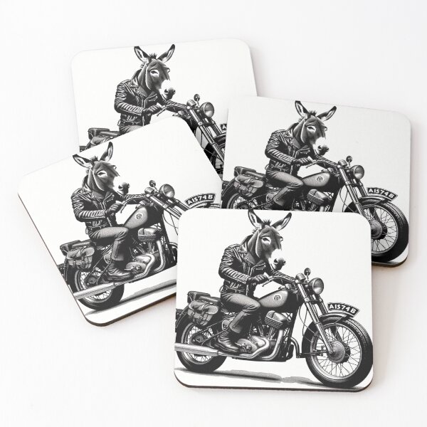 Item preview, cute donkey and classic motorcycle designed and sold by Dogandesighn.