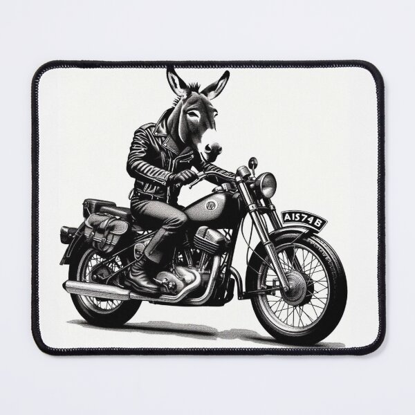 Item preview, cute donkey and classic motorcycle designed and sold by Dogandesighn.