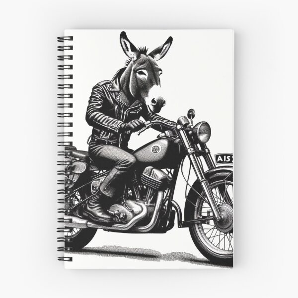 Item preview, cute donkey and classic motorcycle designed and sold by Dogandesighn.
