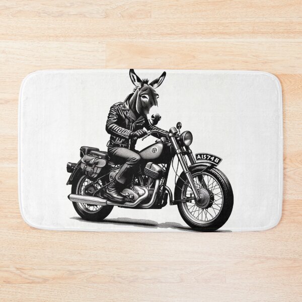 Item preview, cute donkey and classic motorcycle designed and sold by Dogandesighn.