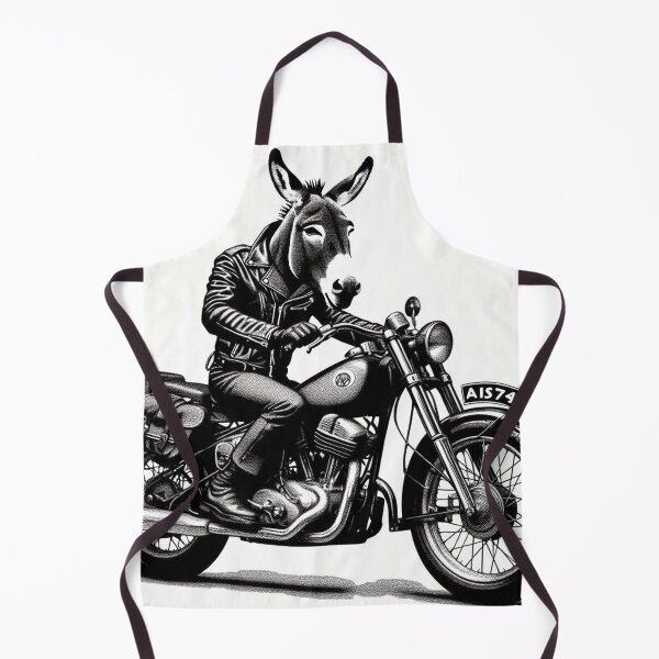 Item preview, cute donkey and classic motorcycle designed and sold by Dogandesighn.
