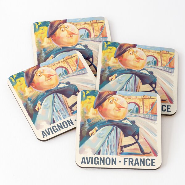 Item preview, Avignon, France Travel Poster | Beret Character on Bridge | LeQuirks designed and sold by LeQuirks.