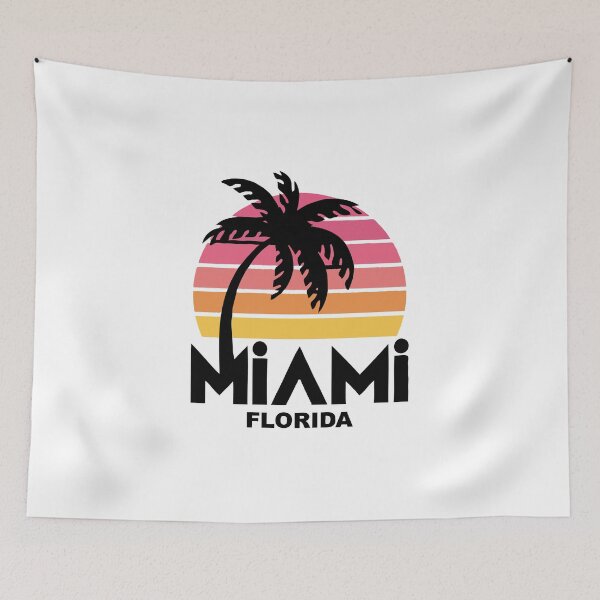 Item preview, Miami Florida Retro Sunset Palm Tree – Vintage 80s Tropical Beach Aesthetic Summer Vibes Design designed and sold by BrainBubbleArt.
