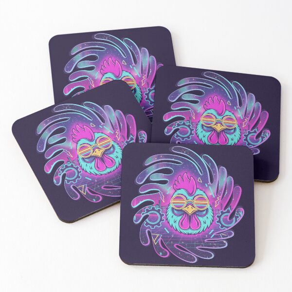Item preview, Neon Rooster Vibes | Synthwave Vaporwave Retro Chicken designed and sold by MerchYouSearch.